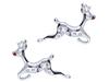 Silver Earrings Reindeer Women's Rhodium-Plated Studs Deer Fawns Silver