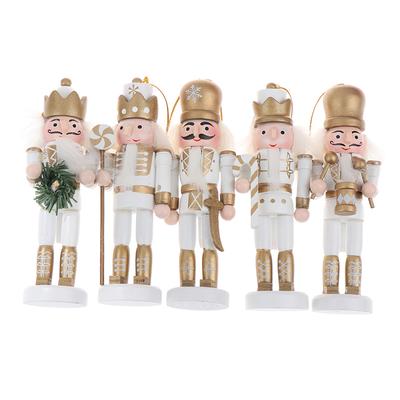 1ks dřevěný louskáček, panenka, vojáček, miniaturní figurky Vintage řemesla loutka Nový rok vánoční ozdoby Domácí dekorace