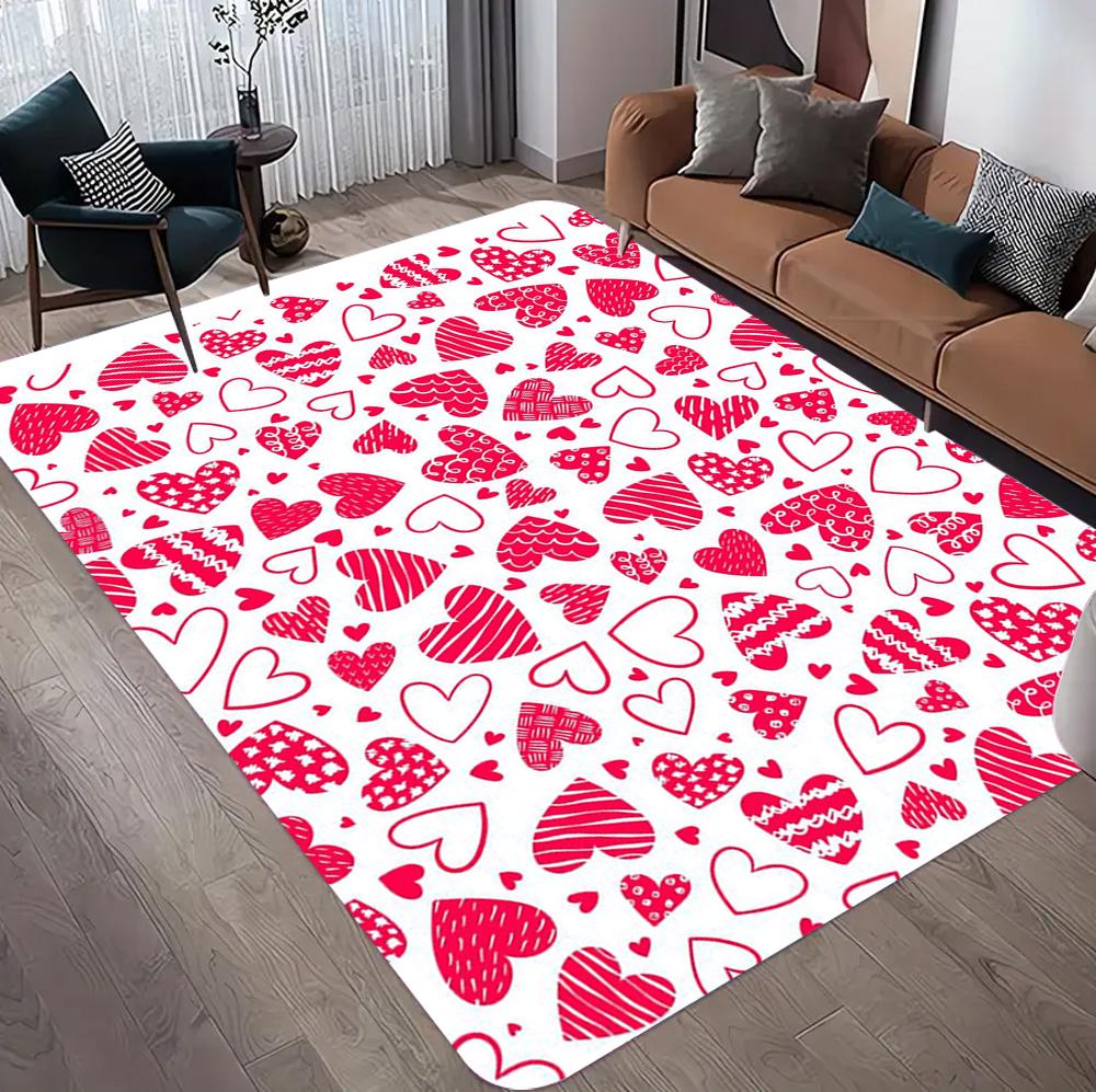 Red Love Carpet Suitable for Pads In Bedrooms Living Rooms Corridors Floor Mat Living Room Decoration Valentine's Day