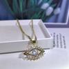 Fashionable Gold Plated Zircon Necklace Demons Eye Shape Alternative Necklace