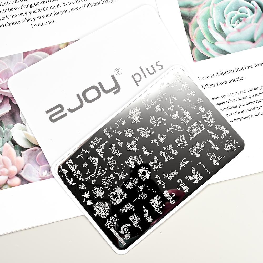 Destičky na ražení nehtů Zimní linky svetru s pruhovaným vzorem Šablony na nehty DIY geometrický kostkovaný design nehtová deska Obrázek Decoratio