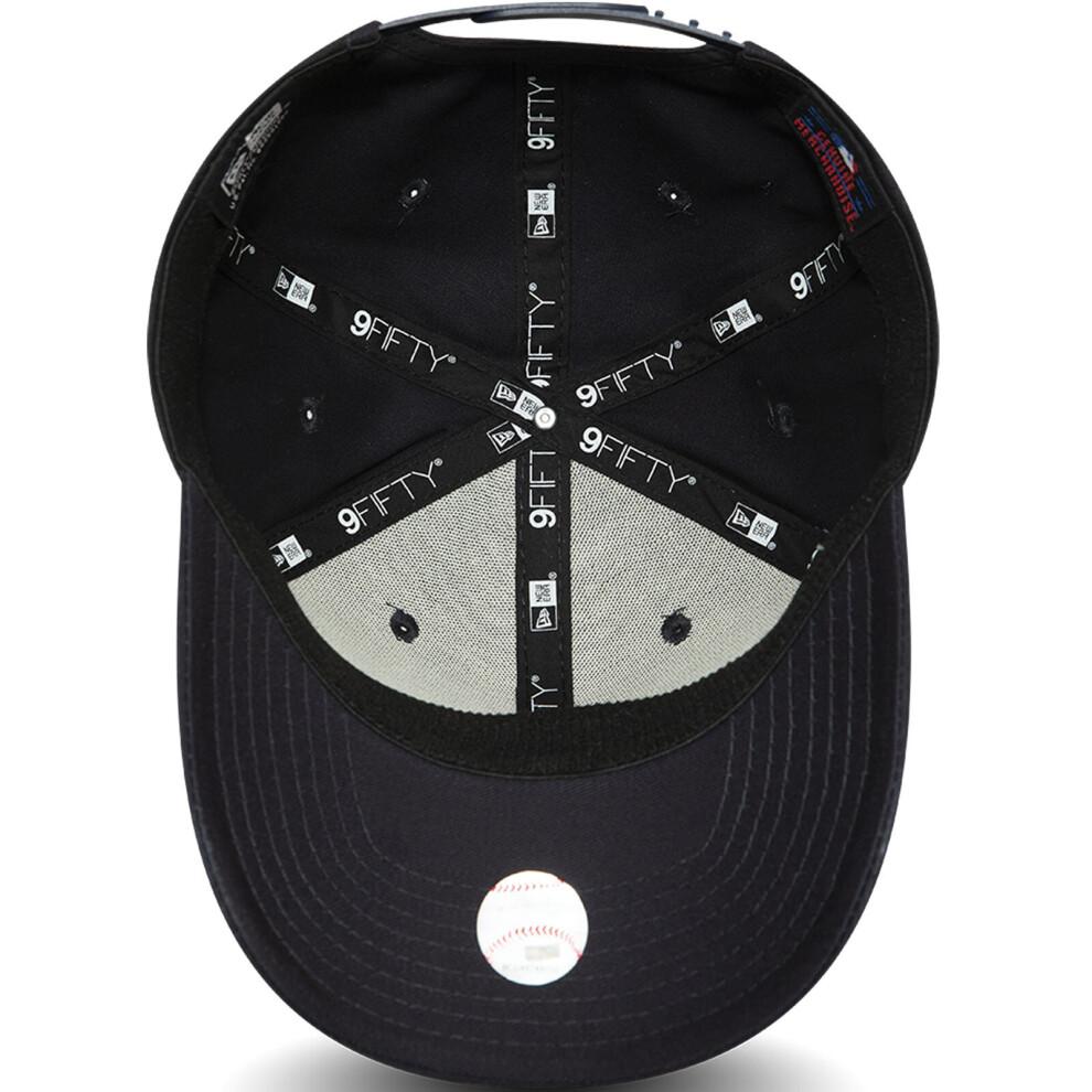 (SM, Navy) New Era New York Yankees 9FIFTY Stretch Snap Adjustable Baseball Cap Hat - Navy