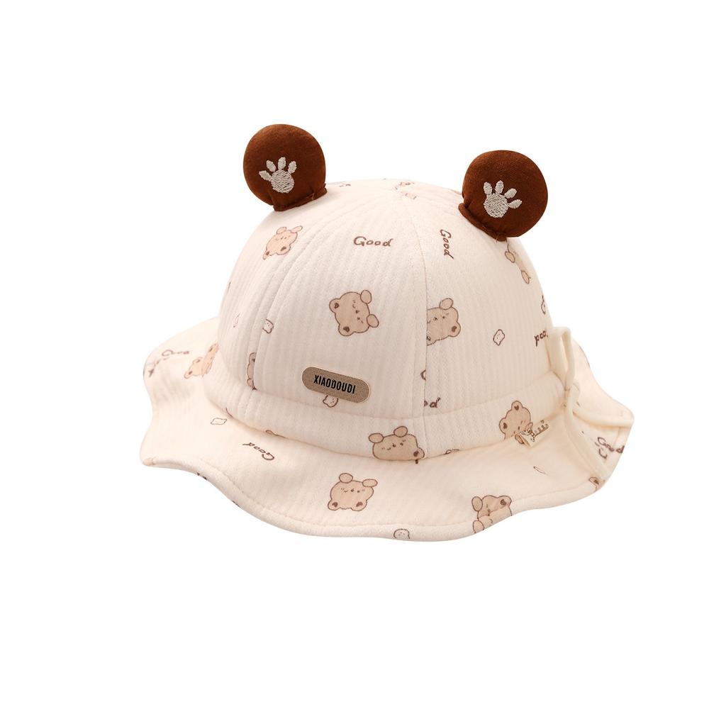 Baby Cartoon Windproof Bucket Hat Autumn Winter Warm Sun Hat For Infants And Toddlers Soft Protective Cap