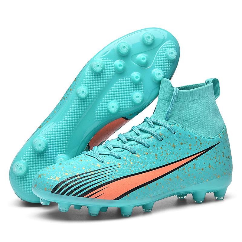 Large Size 45 46 47 Football Shoes, Men's High-top AG Spikes Artificial Grass Competition Training Shoes Men