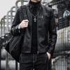 Men's Men's PU Leather Jacket Men's Trendy Youth Stand-up Collar Punk Men's Motorcycle Leather Jacket