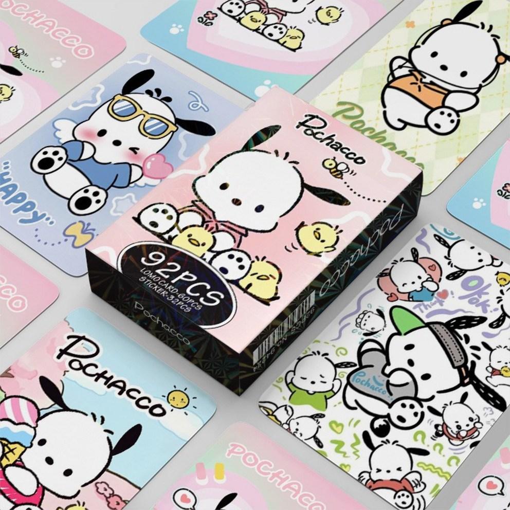 Sanrio Photocard Goods LOMO Illustration Photocard 60pcs + Mini Sticker 32pcs, Pochaco, 1ea