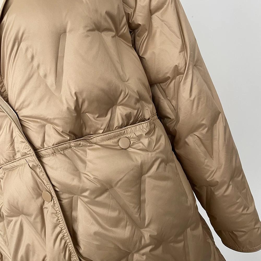 OFTBUY Осень-зима средней длины легкие пуховые пальто женские с воротником-стойкой — фото 9