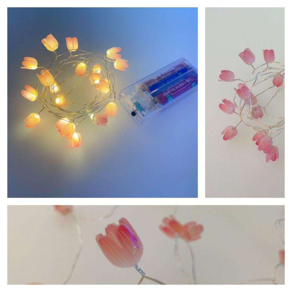 Battery Operated Flowers Night Light 5M 50LED Flower Fairy Light Tulip String Lights  Home