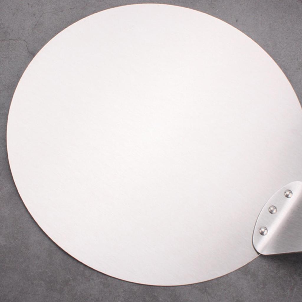 Pizza Shovel Pastry Tools Pizza Peel Round Stainless Steel Non-stick Pizza Paddle Spatula With  Wooden Handle Baking Pizza Peel