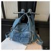 Borsa a Spalla Trendy Monocolore in Denim Alta Qualità Borse alla Moda Donna 2026 Grande Capacità Versatile Borsa a Tracolla