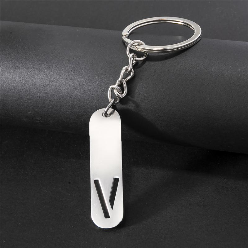 NEW DIY Stainless Steel A-Z Letters Key Chain 26 Alphabet Charm Metal Keyring Men Women Car Key Ring Unique Gift