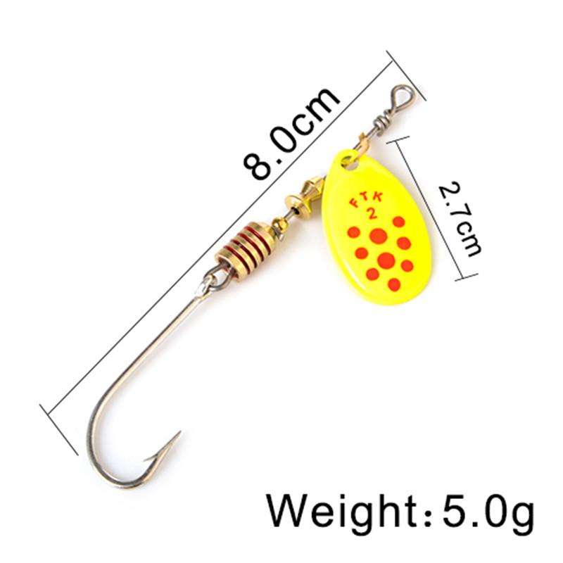 

FTK 1 шт., одинарный крючок для рыбалки, разные цвета, приманка для окуня, 4,1 г, 5,0 г, 7,8 г, 10,5 г, 15,0 г, длина 7,2 см, 8 см, 8,8 см, 9,8 см, 10,5 см 2# жёлтый