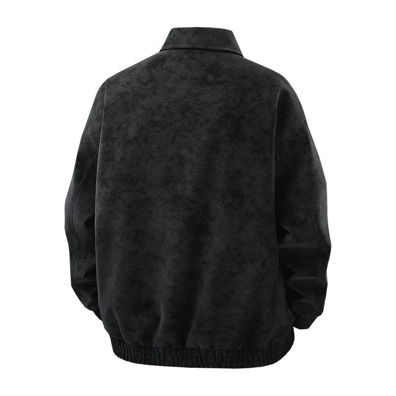 Solid Color American Retro Leather Jacket for Men Motorcycle New Leather Jacket for Men PU Jacket for Spring and Autumn Loose