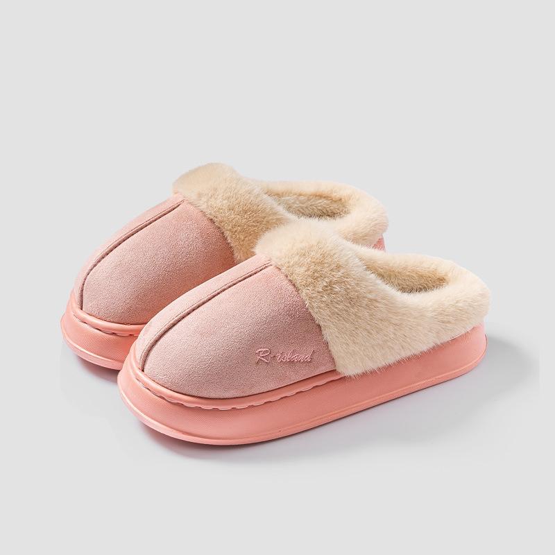 Fashion Shevalues Women's Fluffy Slippers 2024 New Winter Fuzzy Cotton Shoes Platform Fur Cotton Home Shoes Women Plush House Slippers