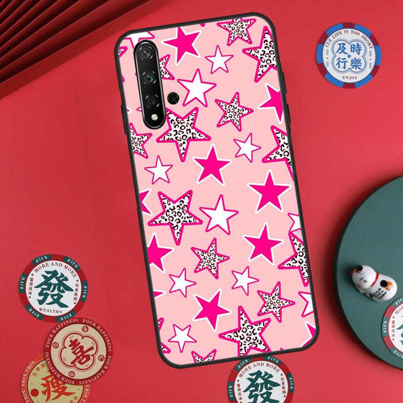 preppy stars lightning pink For Huawei Nova Y73 Y72 Y90 Y70 Y60 Y91 Y61 12s 12i 11i 8i 9 10 SE P40 Lite P60 P30 Pro Case