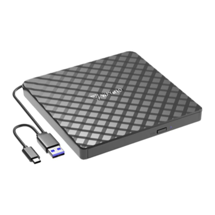 External CD DVD Drive Windows 11 Compatible USB Usb Mac External DVD Drive WAYetTO PC Portable Drive Write Read 3.0 Type-C DVD-RW CD-RW