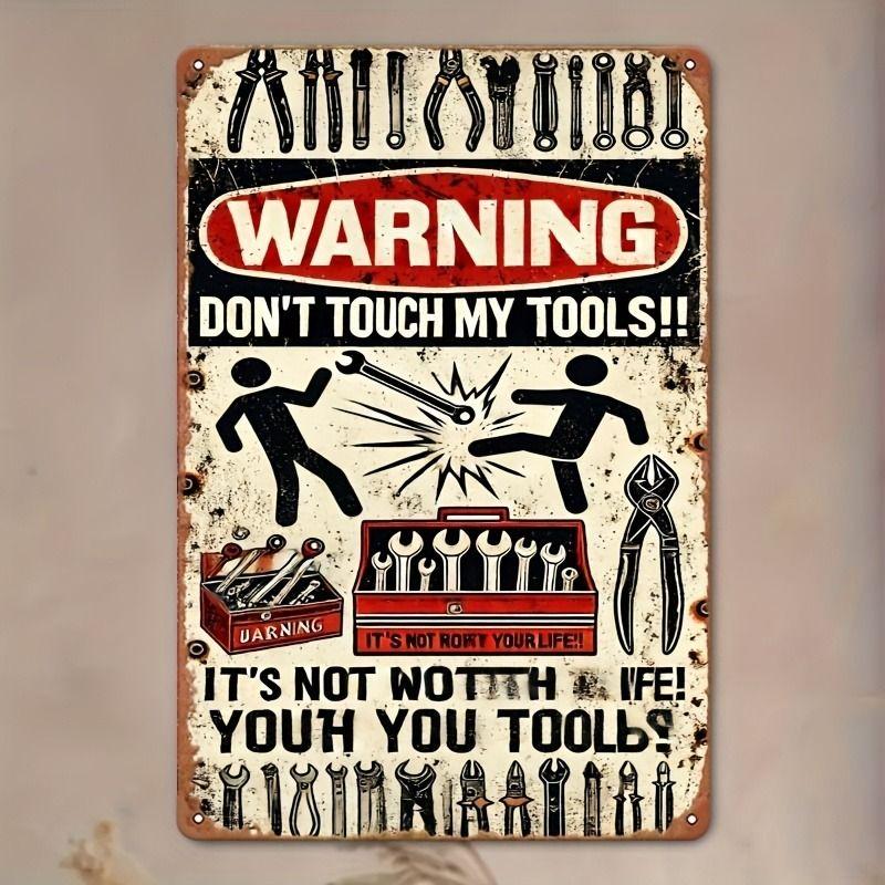 Vintage Garden Tools Metal Painting for Balcony Garage & Garden Decor