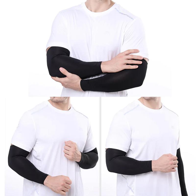 1 Pair Arm Sleeves Summer Sun UV Protection Ice Cool Bicycle Running Fishing Driving Arm Cover Warmers for Men and Women