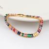 Gold Plated Rainbow Baguette CZ Tennis Bracelet – Luxury Colorful Gemstone Jewelry, Sparkle Gift for Women