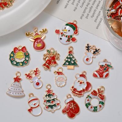 Weihnachts-Drip-Oil-Anhänger: Weihnachtsmann- & Baum-Anhänger für DIY-Ohrringe