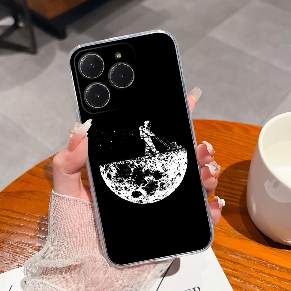 Simple Creative Case For Realme C63 C61 Transparent Back Cover For Realme C 61 C 63 Soft Slim Silicone Shockproof Funda Bumper
