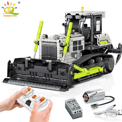 1285 piezas RC Bulldozers Camión Bloques de construcción de alta tecnología Control remoto con motor Ciudad Construcción Ladrillos Juguetes para niños