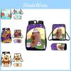Ice Doughnut Cubes Capybara Cute Cartoon Pattern Backpack Three Set Piece