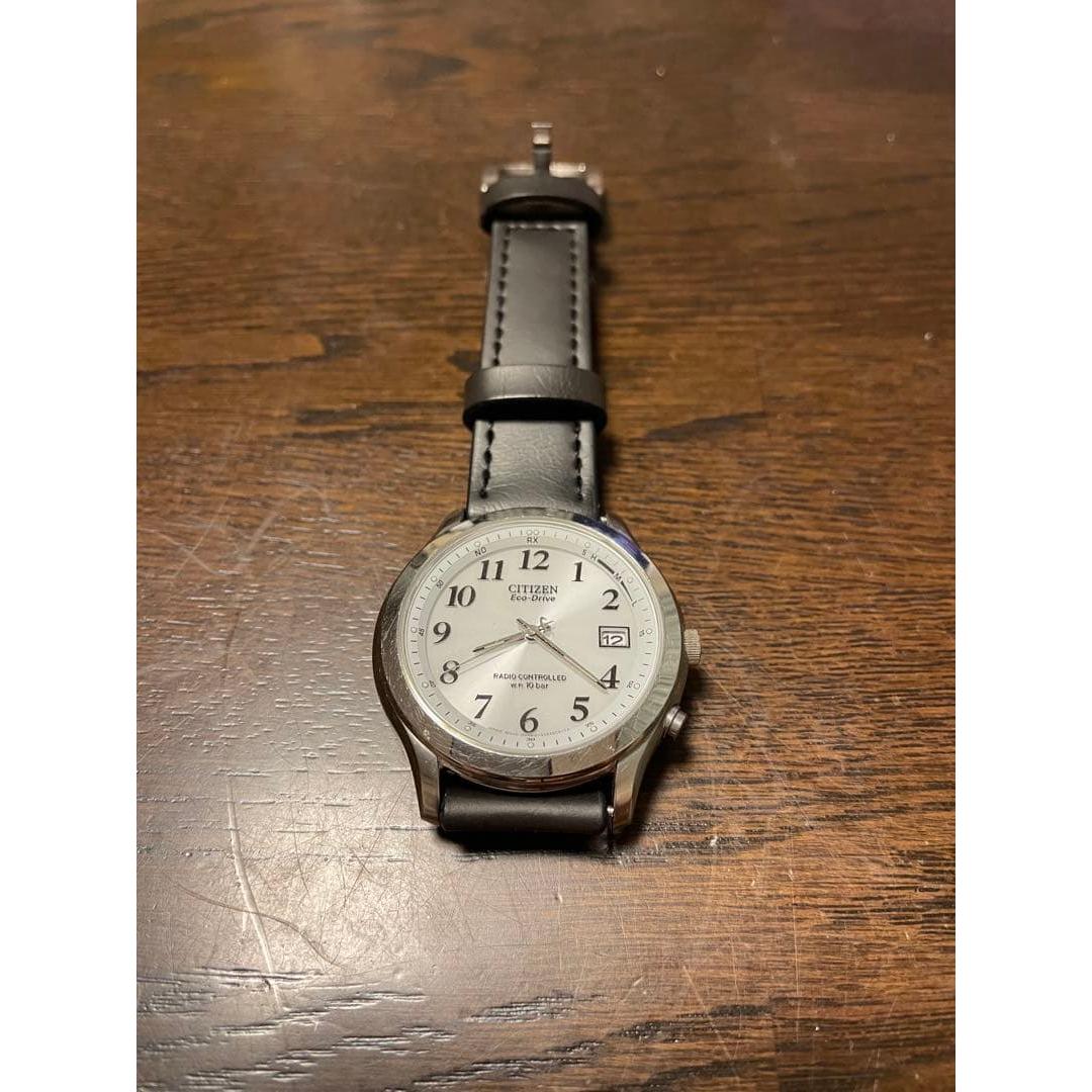Used CITIZEN Eco-Drive radio clock men s watch H415