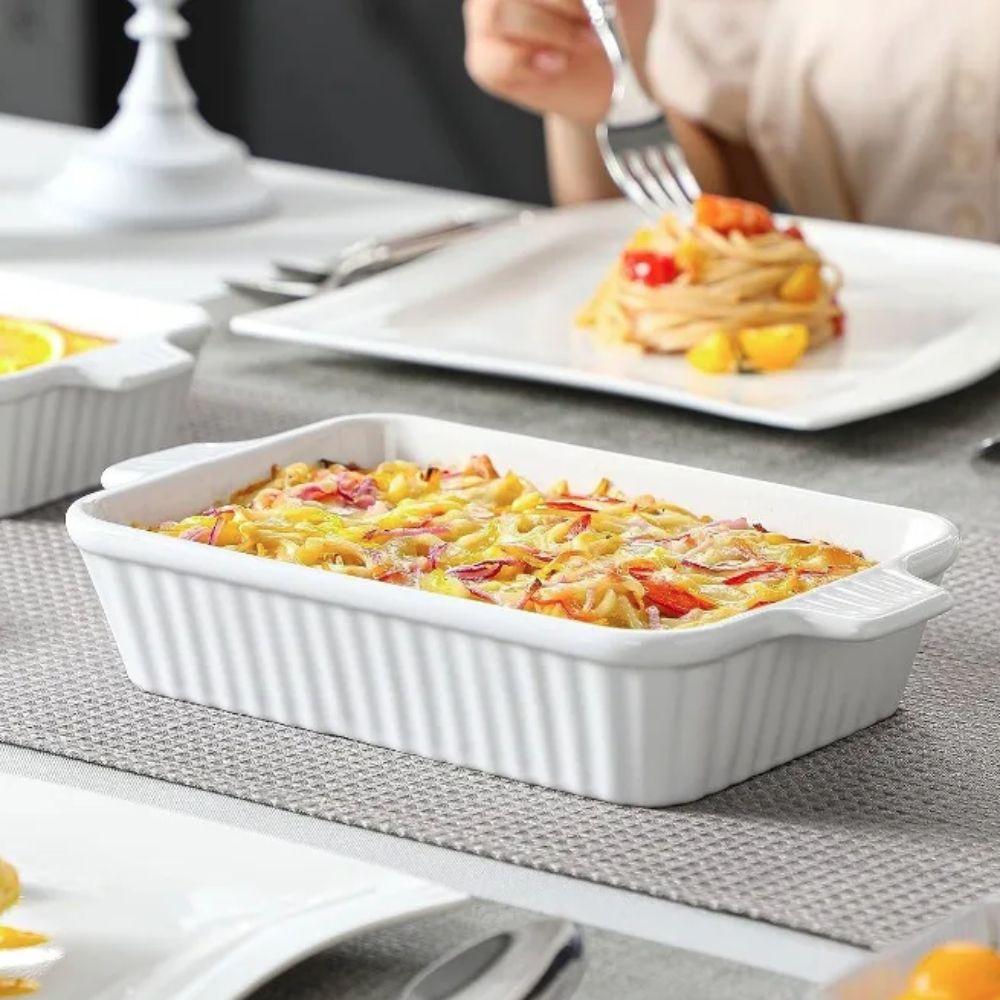 

Rectangular Baking Dish Deepened Lasagna Pan Multipurpose Ceramic Baking Tray Oven S