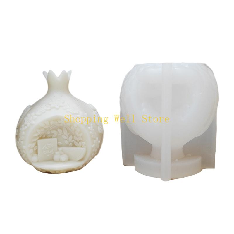 KX4B Pomegranate Silicone Molds for Candle Soap Candy Cake Chocolate Molds
