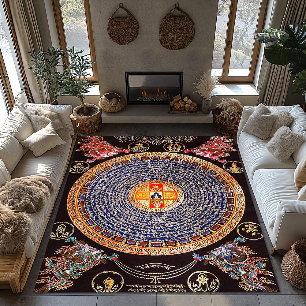 Vintage Persian Area Rug Oriental Carpet Bohemian Floor Decor Home Accent Traditional Pattern Living Room Entryway Mat