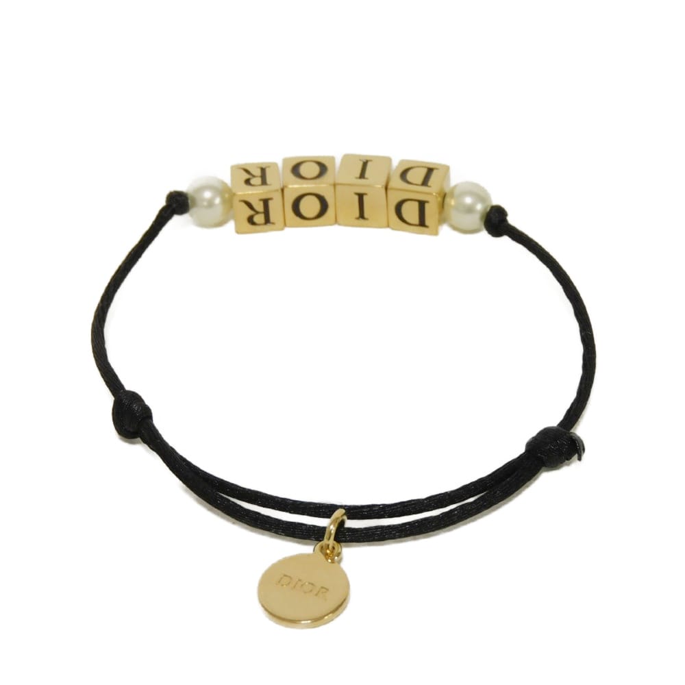 Used 10656 Logo Dice B2833WOMLQ_D97P 7986 Cube Dice Medallion Code Ivory D-Dice Resin Pearl Black Women's from Japan