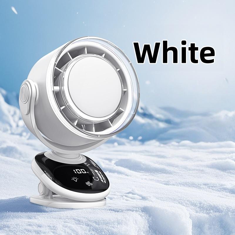 

2025 Новая модель вентилятора без лопастей с клипсой - USB Перезаряжаемый Турбо Высокоскоростной Циркулирующий Настенный/Настольный Вентилятор белый