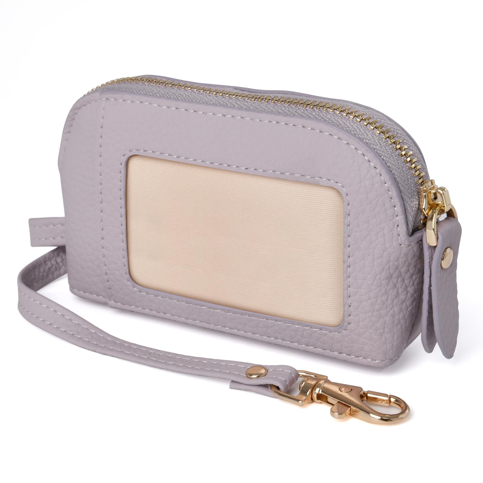 

Women s smart key case with reel, coin case, and card holder with strap. Perfect for commuter or school use. (Purple)