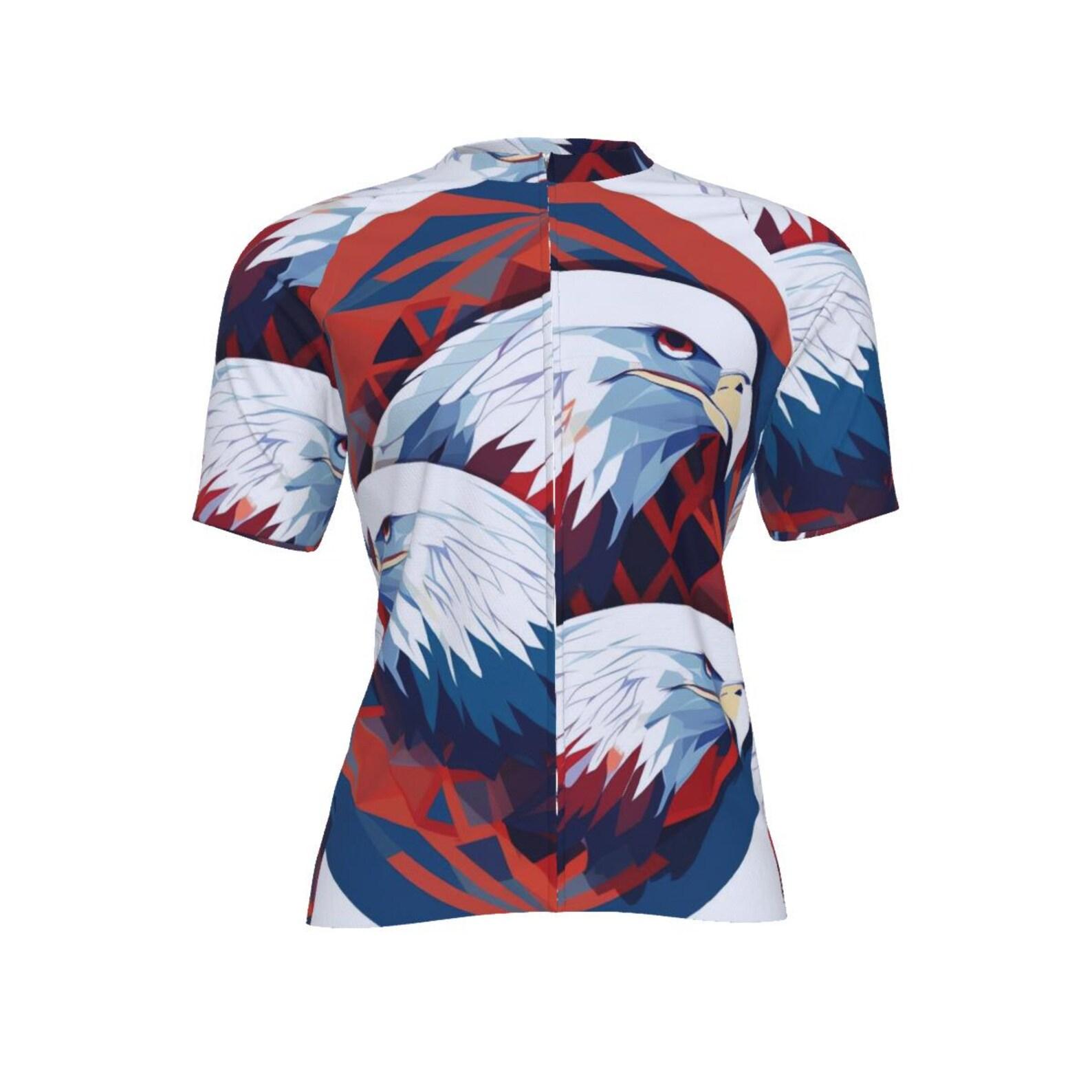 Patriotic Eagle Cycling Jersey: Men s Fitted Bike Shirt 4XL