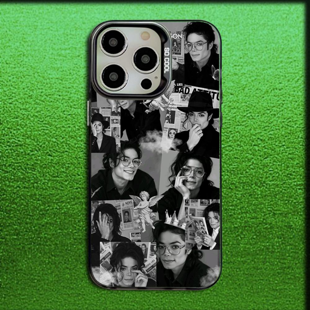 Singer Michael J-Jackson Phone Case For iPhone 16,15,14,13,12,11,Mini,Pro,MAX Gray Matte Silicone Black Cover