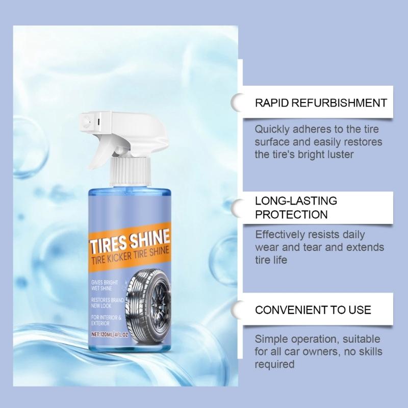 Quick Drying Tire Dressing Tire Shine Sprayer 120ml High Gloss Professional Tyre Shine Tire Coating Sprayer