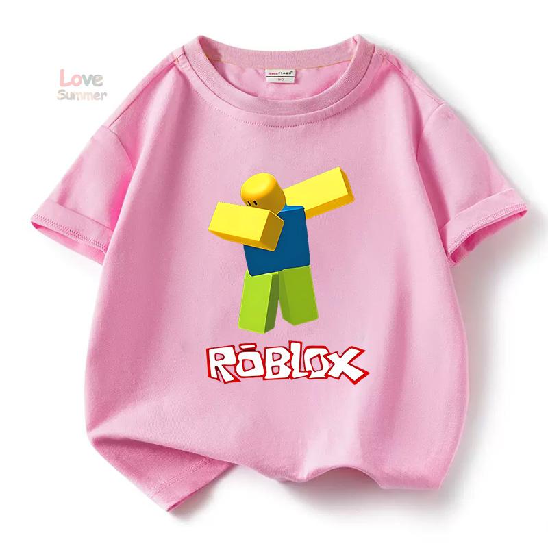 Pojkar Spel Robloxing barn T-shirt Sport Bomulls-T-shirt Barn Tecknad unisex Kortärmad Vardaglig Street Harajuku Kläder