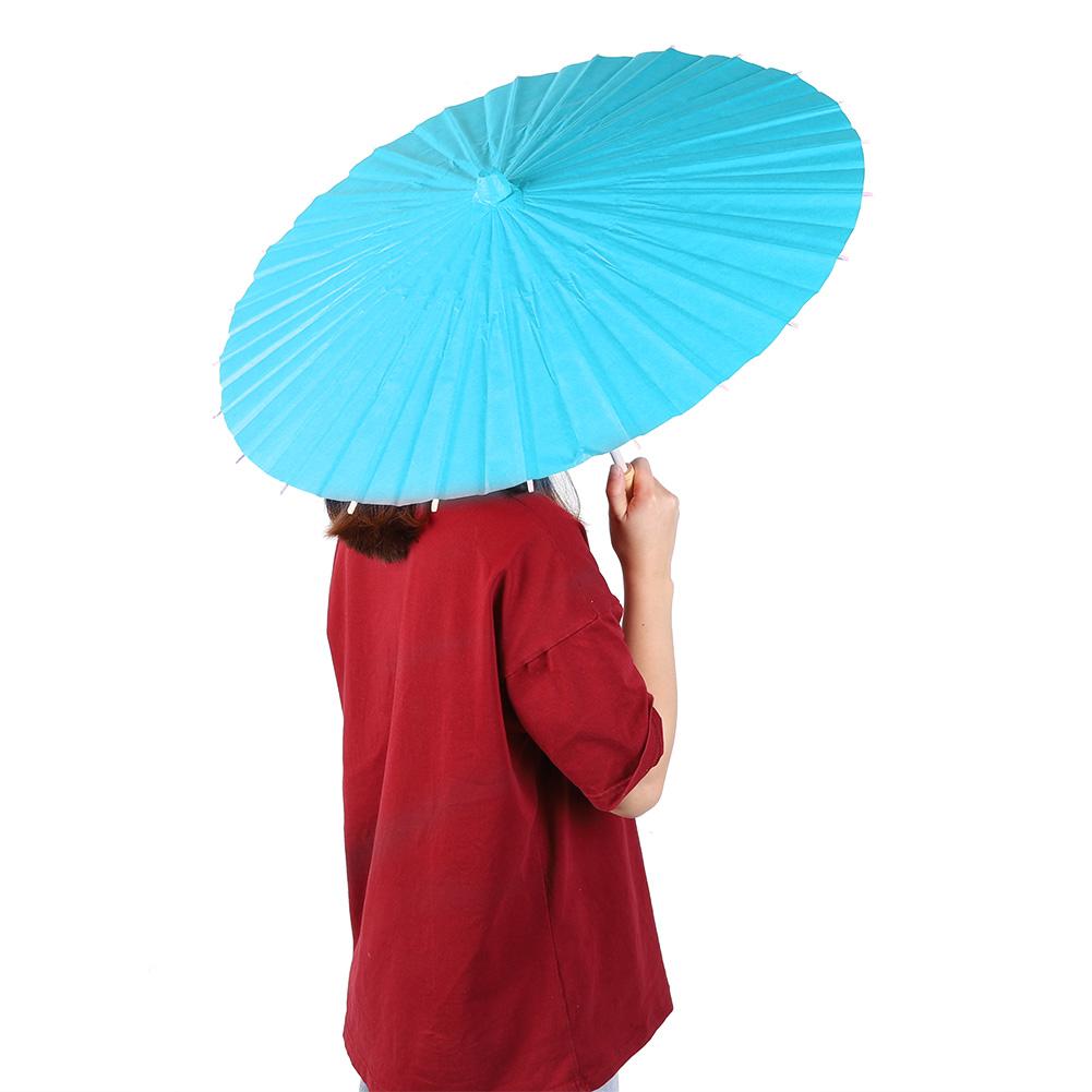 Kinder DIY Blankopapier Regenschirm Bastelschirm für Kinder Malen Zeichnen Dekor Geschenk (blau)