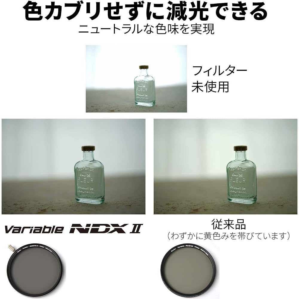 Kenko Variable ND Filter, Variable NDX II, 82mm, Adjustable ND2.5-ND450, with Detachable Lever, for Light Intensity Adjustment, Neutral Gray, 823040