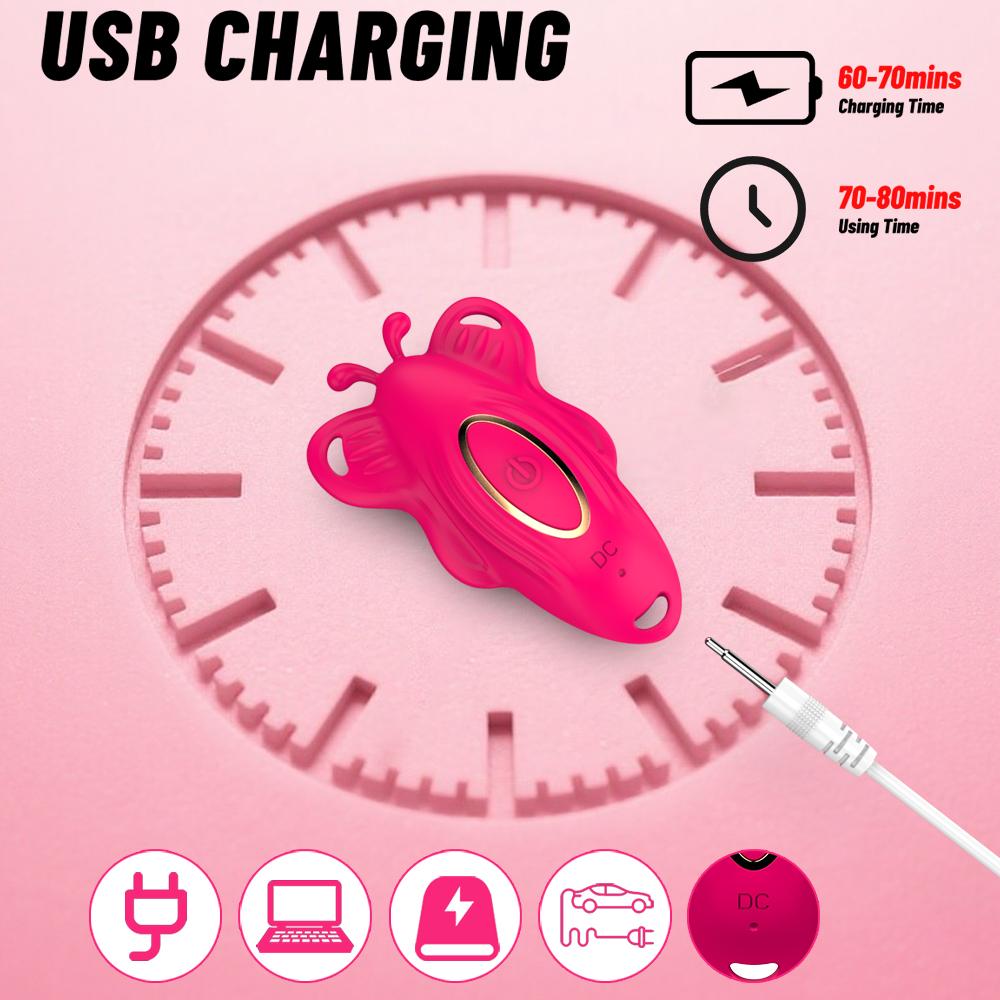 Thong Panty Wearable Vibrator Mini Butterfly Masturbator Clitoral Stimulator 9 Vibration Modes Adult Sex Toys for Couples