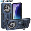 KEYSION Shockproof Armor Case for Nothing Phone 3A Pro Soft Silicone+PC Metal Ring Stand Phone Back Cover for Nothing 3A Pro