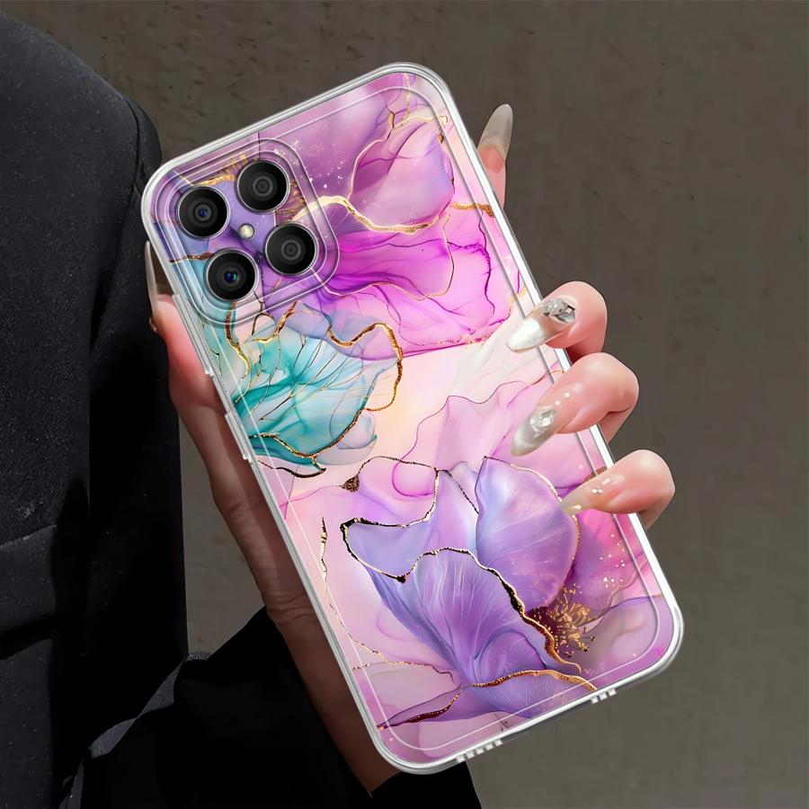 

Мягкий чехол-бампер с цветочным мраморным рисунком для Honor X8a 90 Lite X8b X9b X9a X8 X7b Honor X9b