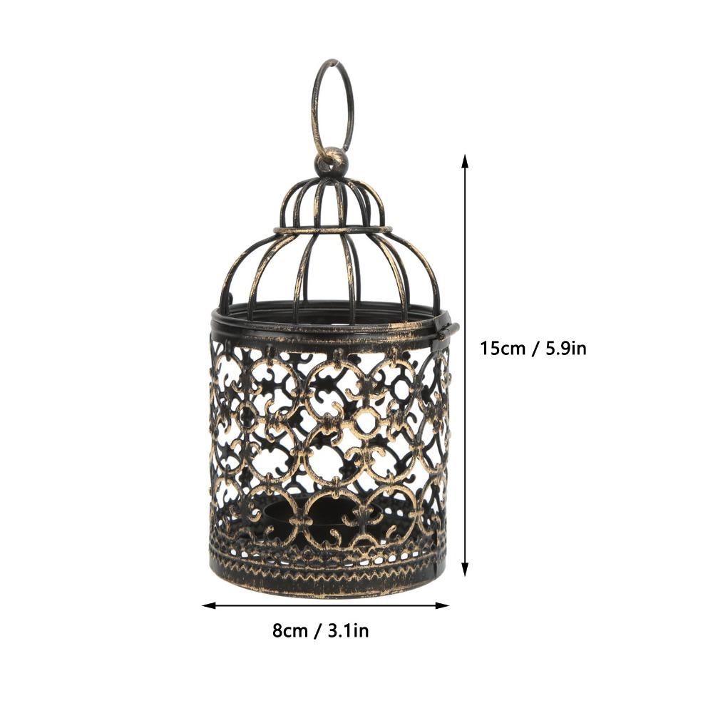 European Retro Vintage Candle Holder Metal Hanging Candle Lantern  Outdoor Terrace