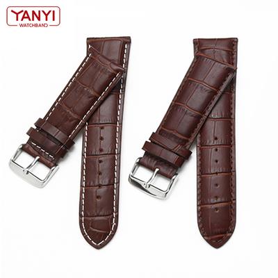 Genuine Leather Watch Strap 22mm 23 24 26mm 28mm Watchband Pin Clasp Mens Leather Bracelet General Watch Band Alligator Grain