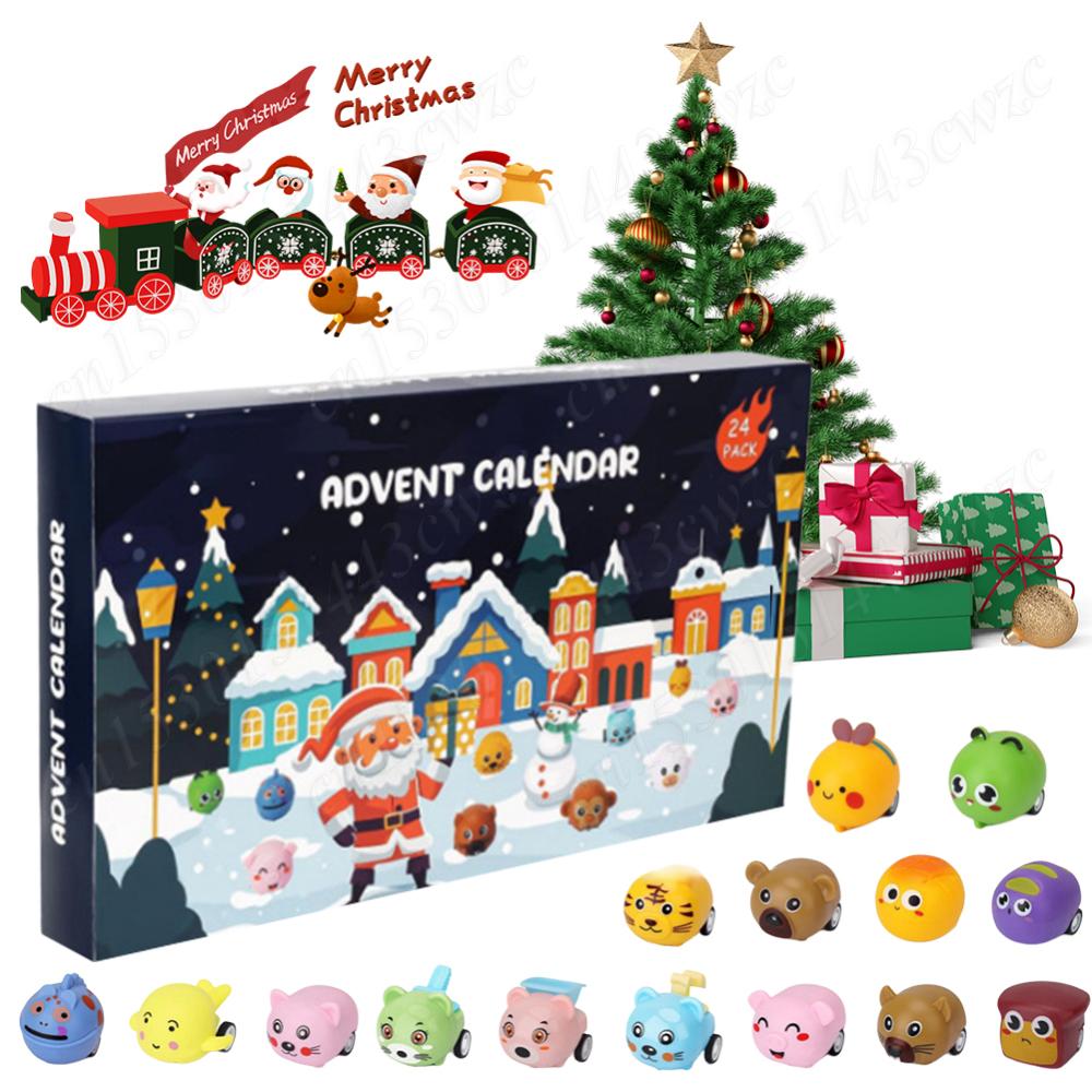 2026 Xmas Countdown Calendar with Pull Back Car Toys Advent Calendar 24 Different Race Cars Calendar Box Christmas Gift For Kids