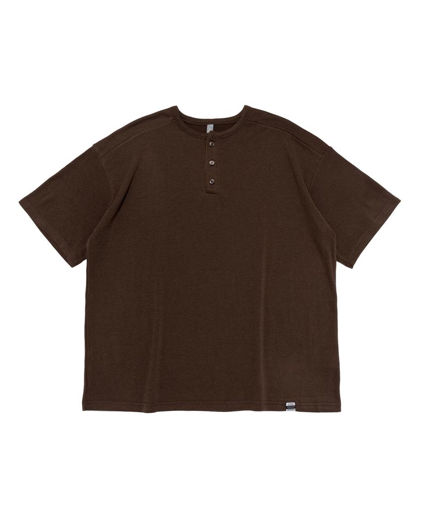 CARGOBROS Acs Henley Neck Short Sleeve T-Shirt (Brown)