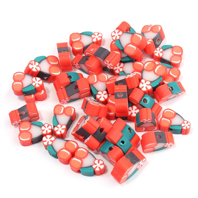 50pcs Fruit Soft Polymer Clay Beads Pottery Loose Spacer Beads For Jewelry Making DIY Bracelets Necklace Earrings Accessories