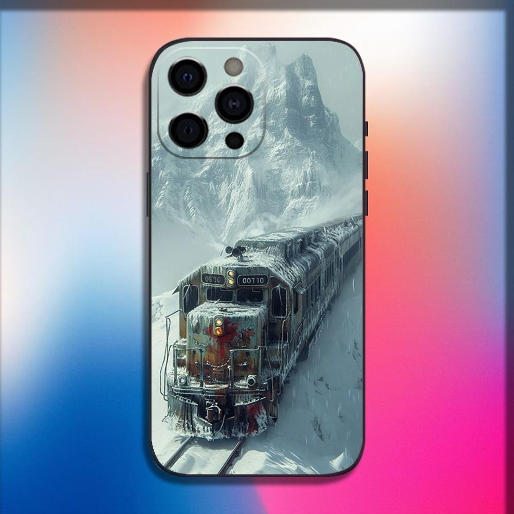 Classic Steam Train Railway Phone Case For iPhone 16,15,14,13,12,11,Pro,X,XS,Max,XR,Plus,Mini Soft Black Cover
