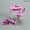 1Set 1/12 Mini Desk Chair Model Set Dollhouse School Supplies Simulation Dollhouse Decoration Micro Scene Construction Props